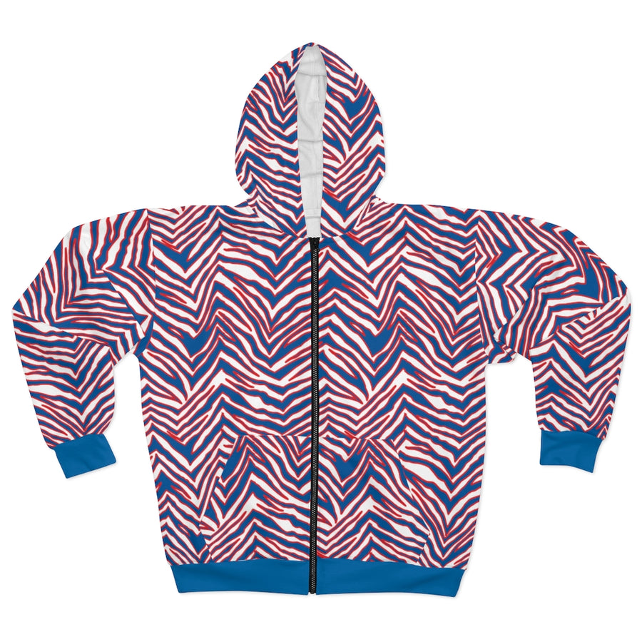 Buffalo Stripes Zubaz Zip Hoodie